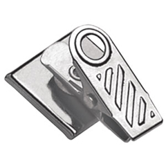 1″ Nickel Plated Steel 1-Hole Ribbed-Face Clip