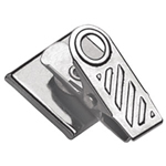 1" Nickel Plated Steel 1-Hole Ribbed-Face Clip