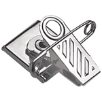 1" Nickel Plated Steel 1-Hole Ribbed-Face Pin-Clip Combo
