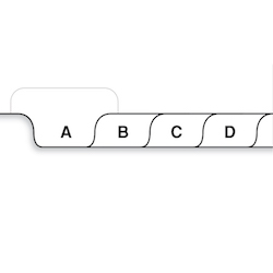 Collated Bottom Letter Size Alphabetic tabs 1/10th Cut-25/pk