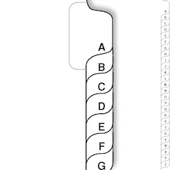 Individual Side Letter Size Alphabetic Tabs 1/26th Cut-25/pk