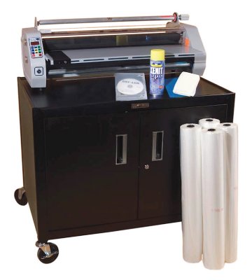 Fujipla Roller Laminator System – 25” School Laminating System with Cart and Supplies