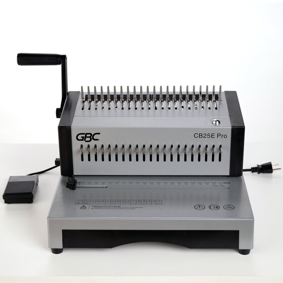 GBC® CB25E PRO CombBind® Electric Punch and Bind Machine, Binds 500 Sheets, Punches 25 Sheets